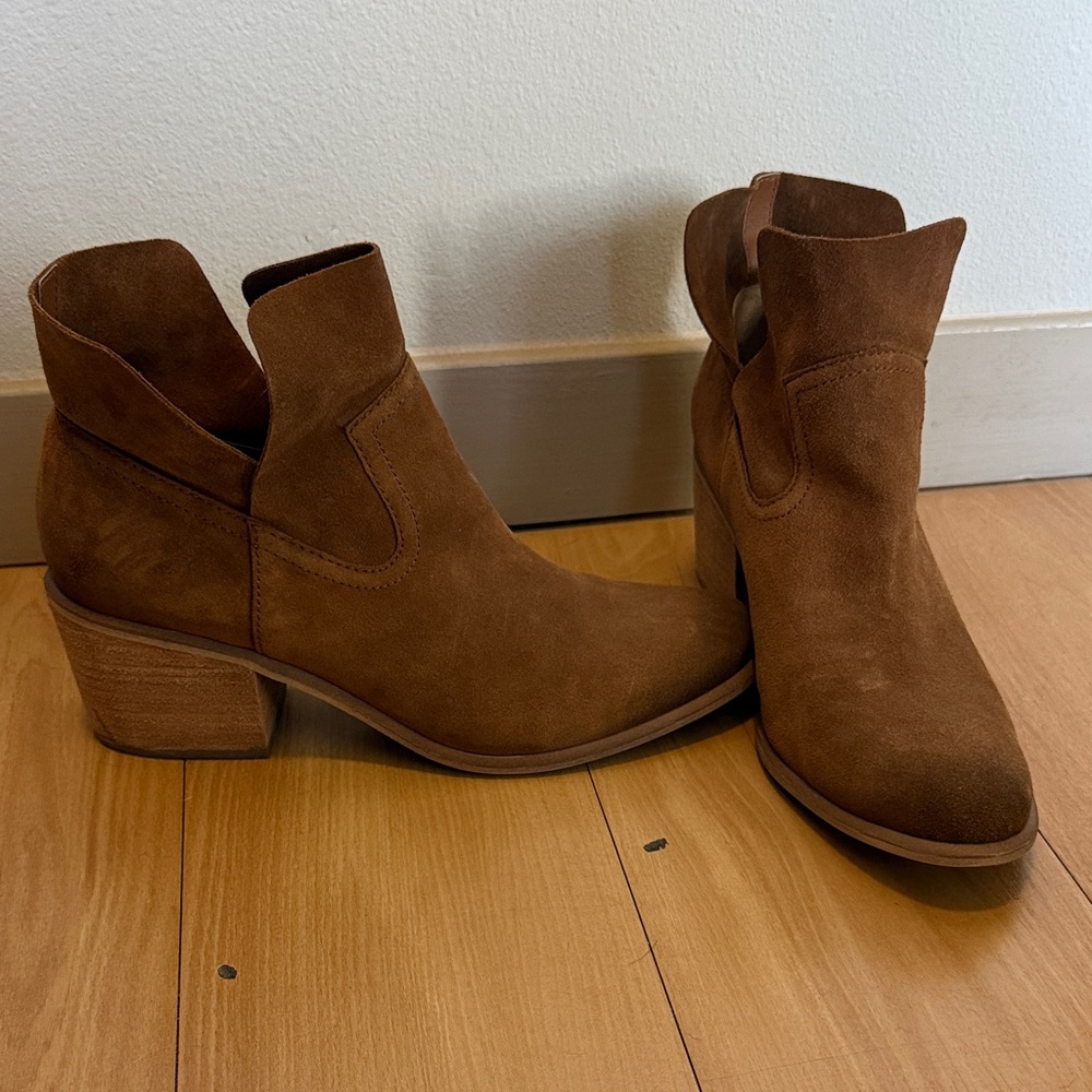 BP Suede Ankle Booties in Cognac - Women Shoes 10